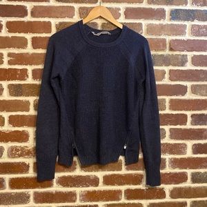 Athleta blue sweater with front zippers size xs
